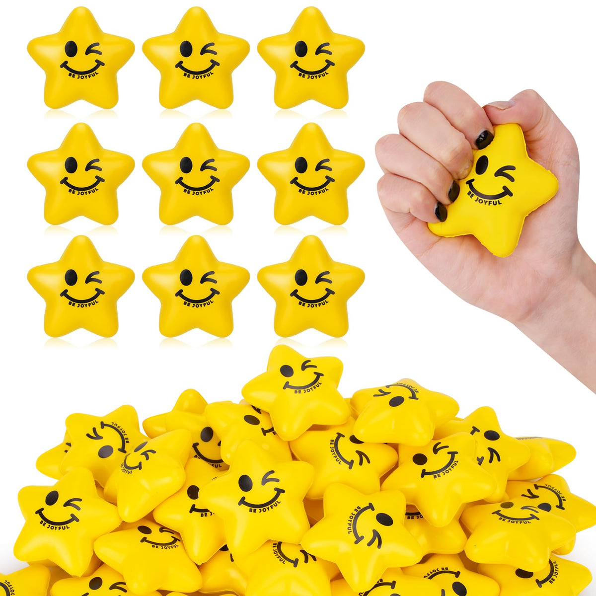 SHQDD star smiley stress ball for kids' sensory play and focus.