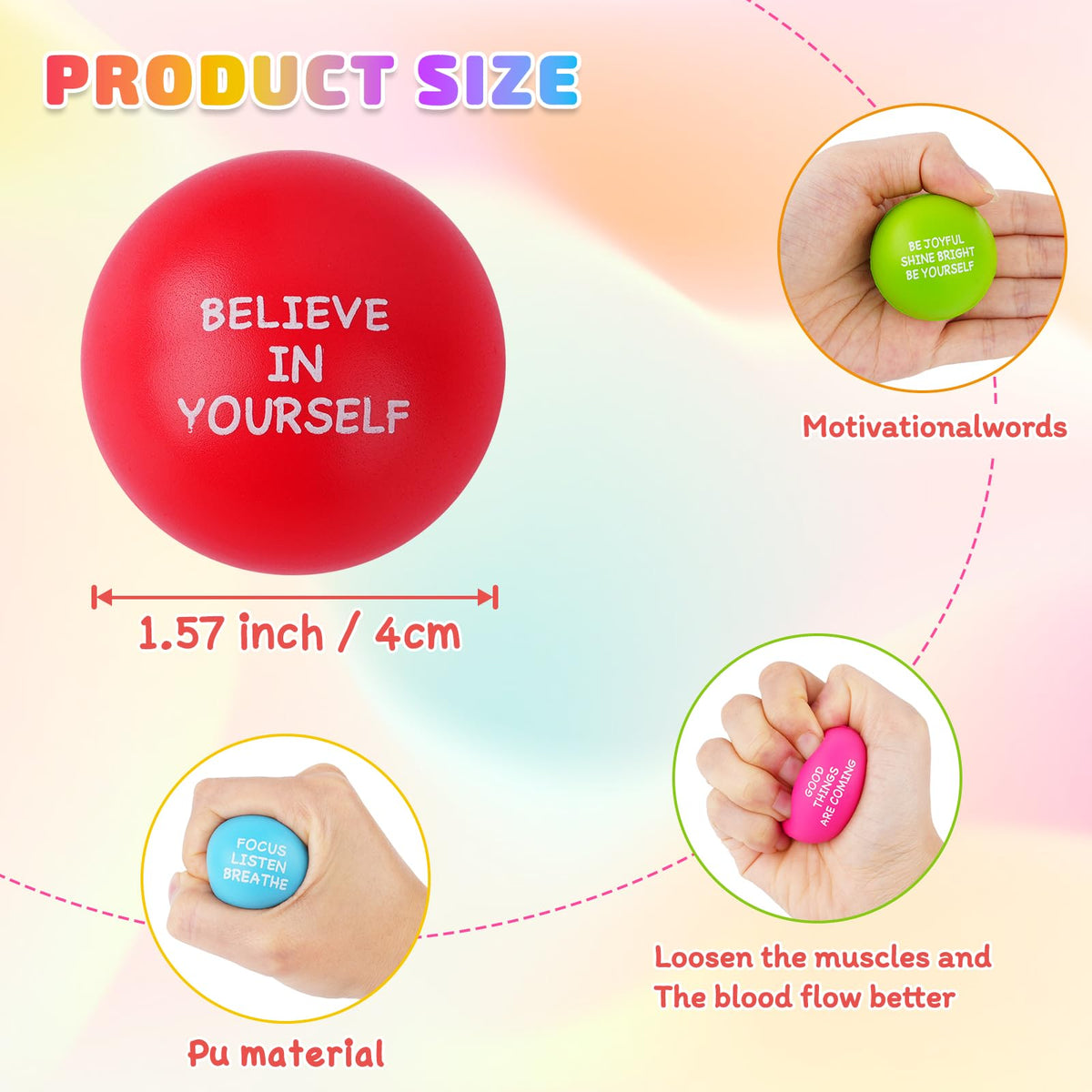 SHQDD stress ball with inspirational quote to boost motivation during work or study.
