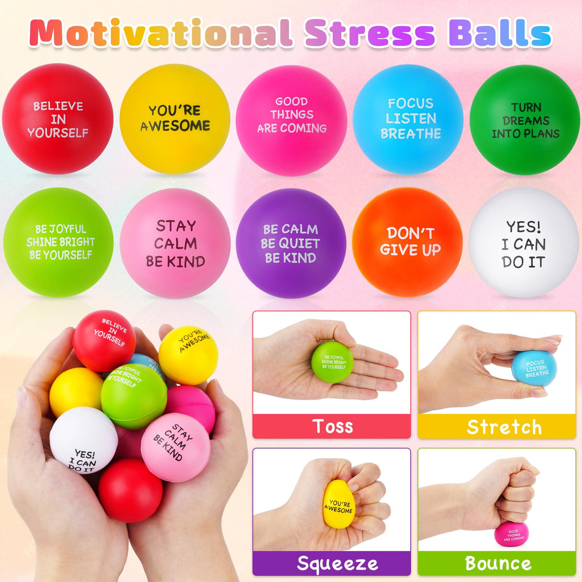 SHQDD tear-resistant foam stress balls endure repeated squeezes without fading.