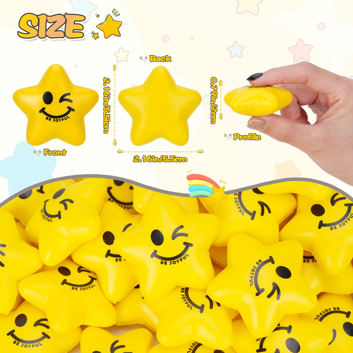 SHQDD 2.16-inch mini ball fits small hands for squeezing.