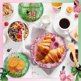 SHQPTYY 194pcs pink and green napkins for easy themed party serving.