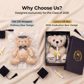 SHSEEN 8-inch graduation bear with diploma and tassel designed for display.