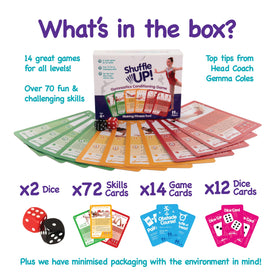 Colorful Shuffle Up skill cards designed to boost coordination and imagination