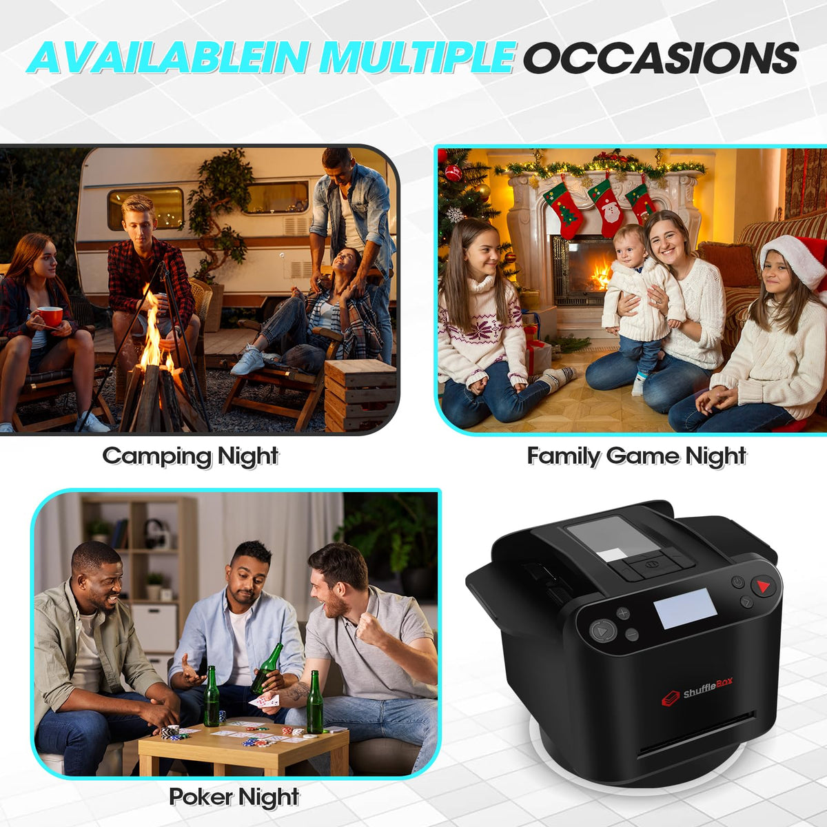 ShuffleBox G1 Pro 8-player layout helps larger groups keep dealing fair.