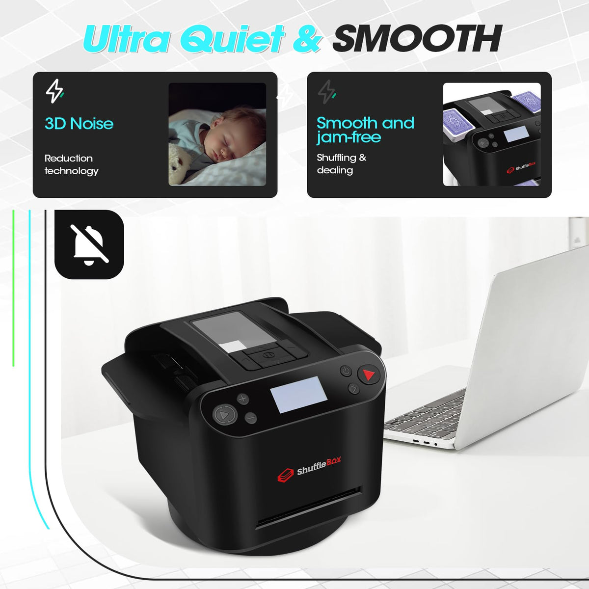 ShuffleBox G1 Pro deck compatibility supports standard, bridge, and jumbo card sizes.