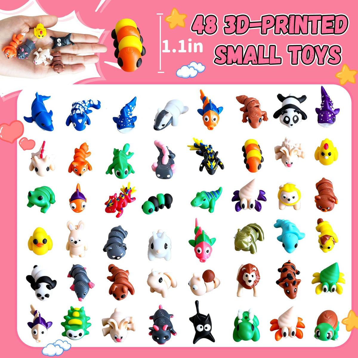 SHULI 3D-printed animal figures with crisp details for tactile exploration.