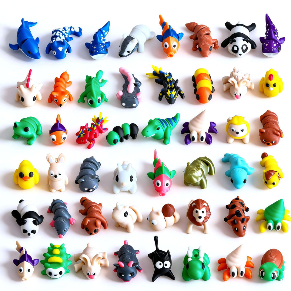 SHULI 48-pack animal set mini figurines for sensory play and classroom rewards.