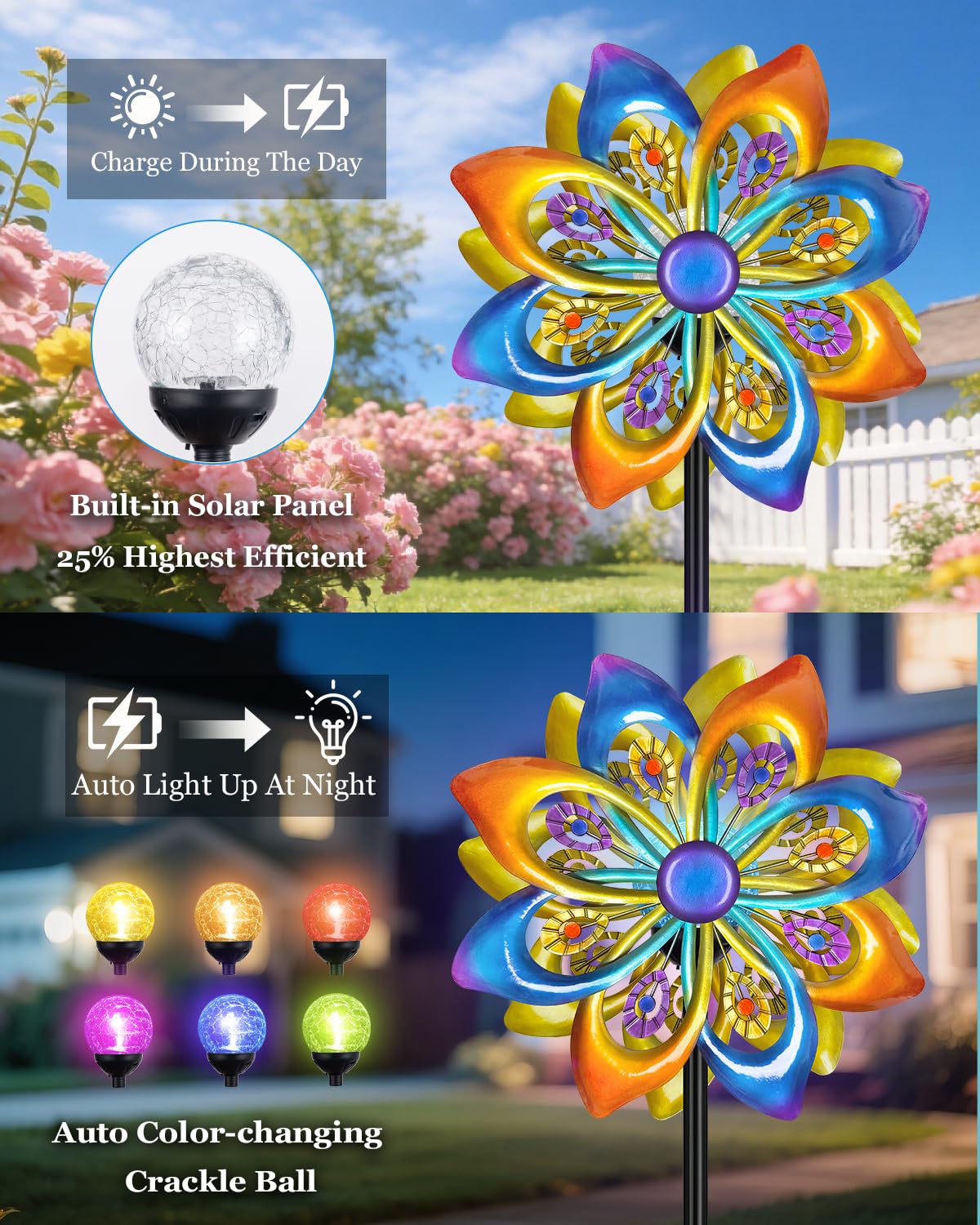 Shumi crackle-globe LED provides color-changing night accents in the garden