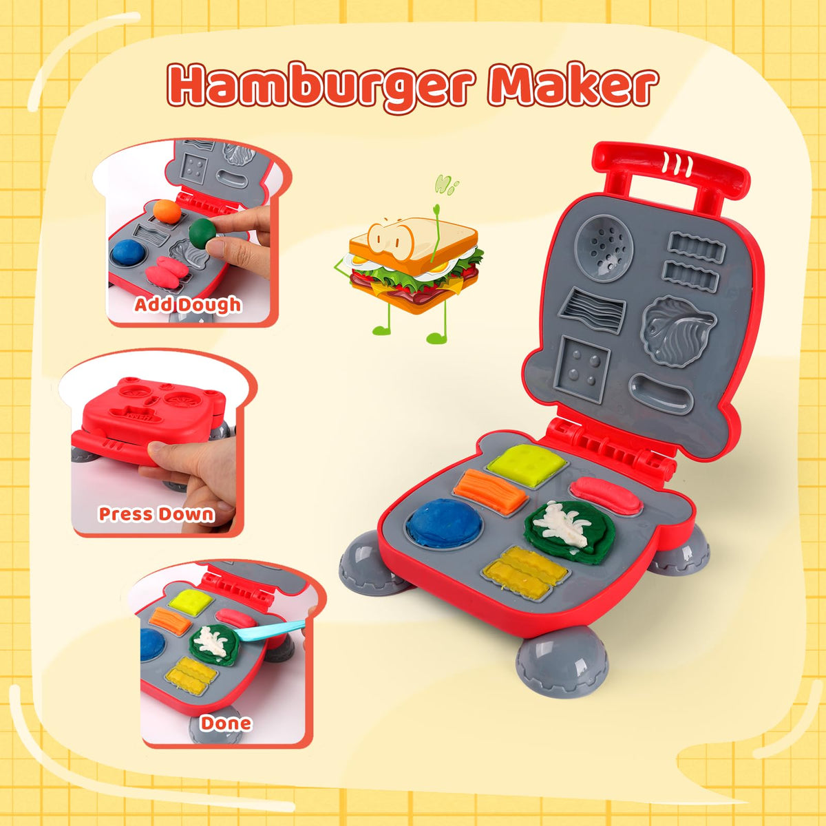 Shunshoon color dough molds support imaginative meal creation and role play.
