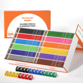 Shuttle Art 288-pack colored pencils in assorted colors for classroom art projects