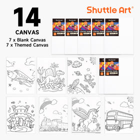 Shuttle Art blank canvases ready for creative painting sessions