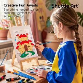 Shuttle Art wood table easel provides sturdy painting surface