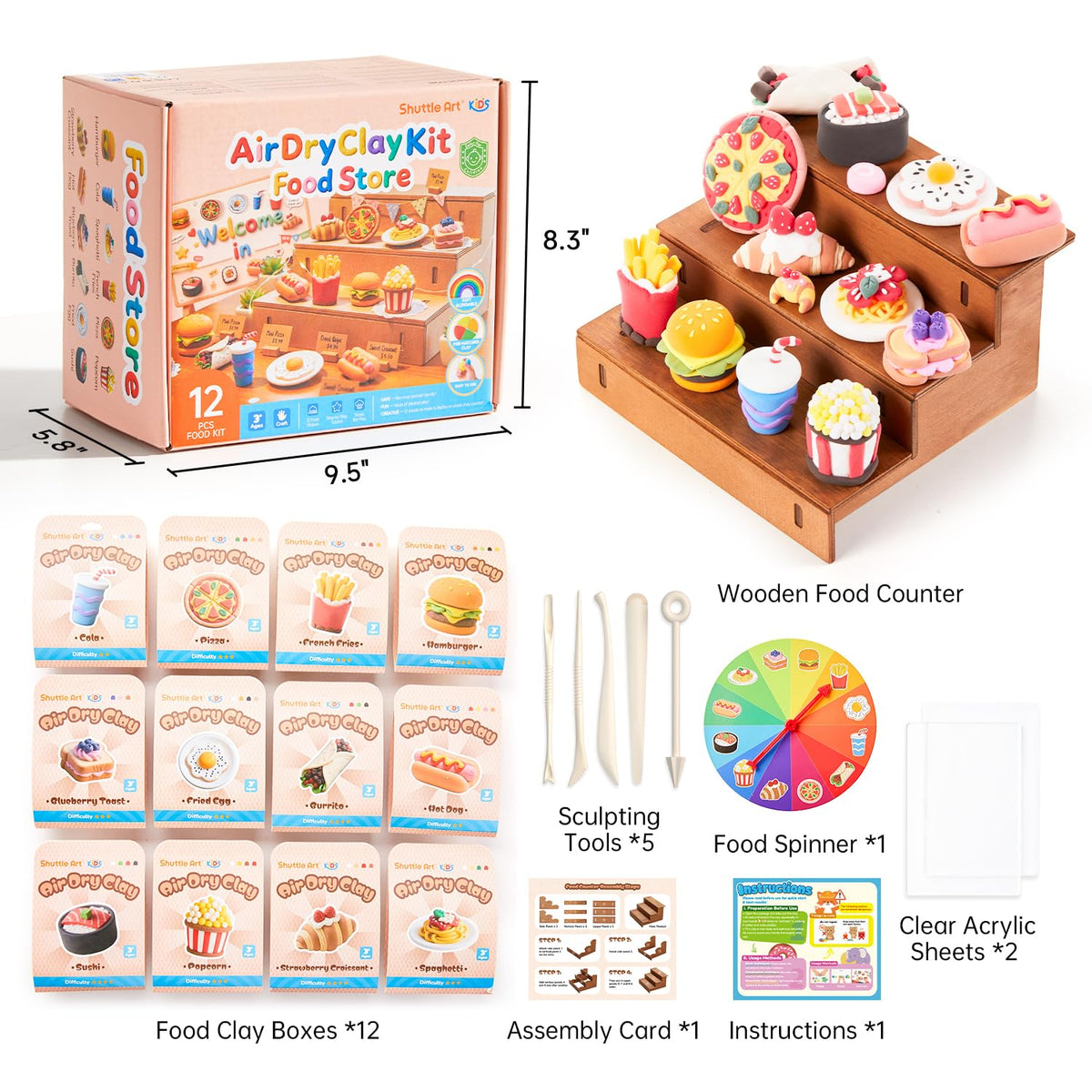 Shuttle Art sculpting tools enabling precise shaping during clay play.