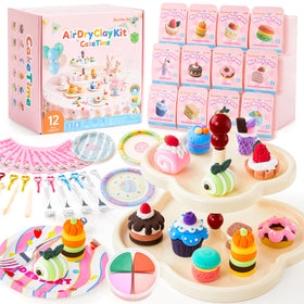 Shuttle Art Cake Time boxes with colorful clay for imaginative cake figures.