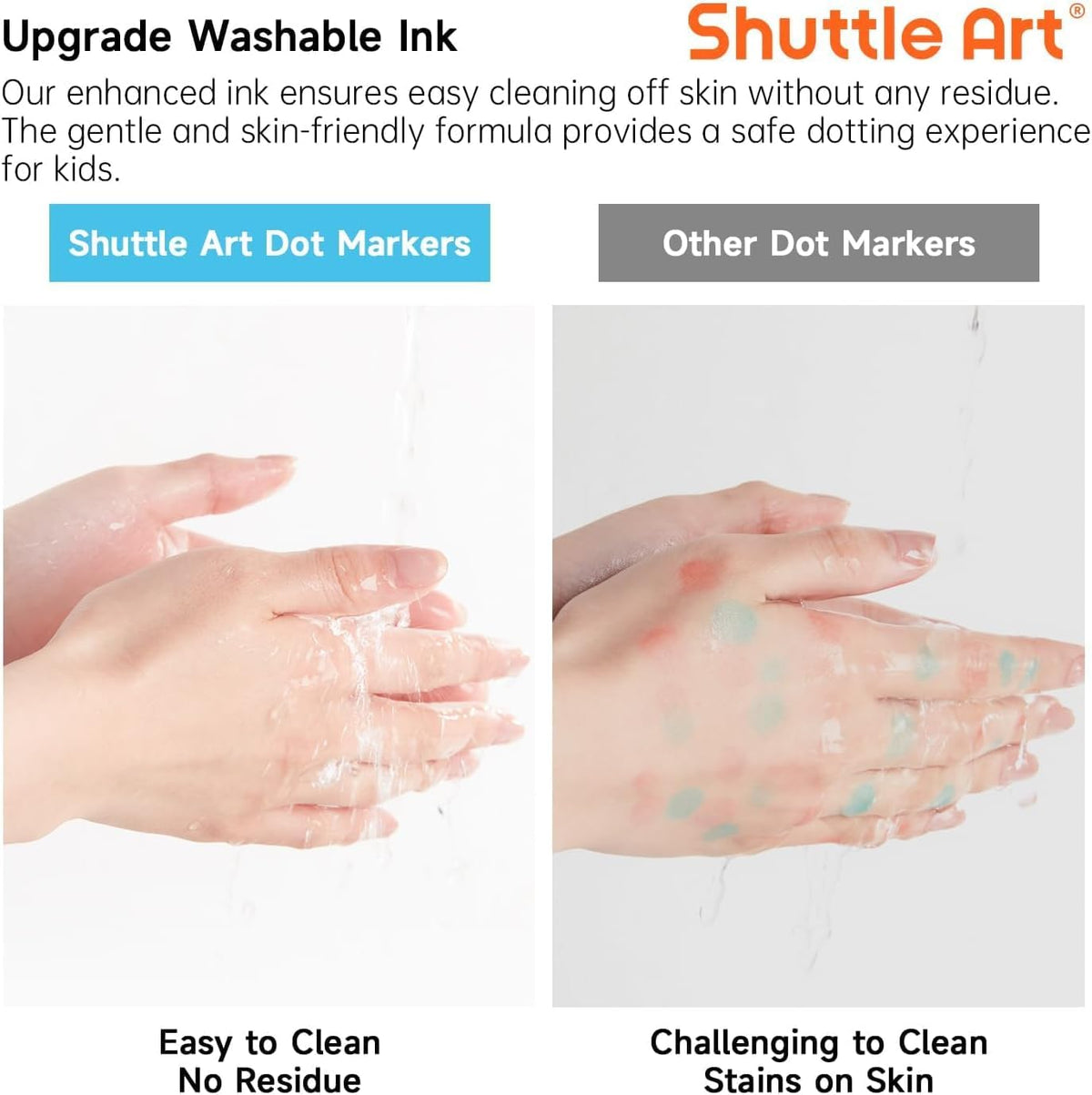 Shuttle Art washable markers easy cleanup with water