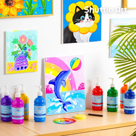 Shuttle Art color wheel and sponges for color mixing