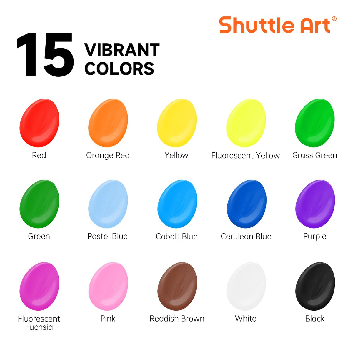 Shuttle Art color wheel included to guide color mixing and learning.