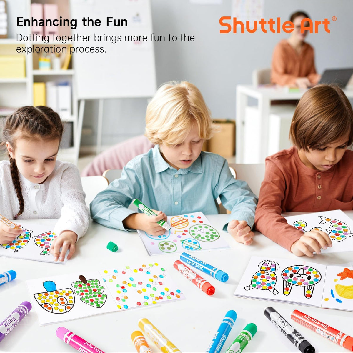 Shuttle Art dot art projects unlock creative color exploration for kids
