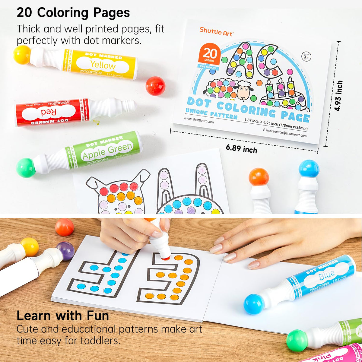 Shuttle Art dot marker bottles designed for easy grip and color control
