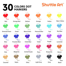 Shuttle Art dot markers with a free activity book for interactive learning