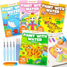Shuttle Art Paint with Water book cover for mess-free kids painting on the go.