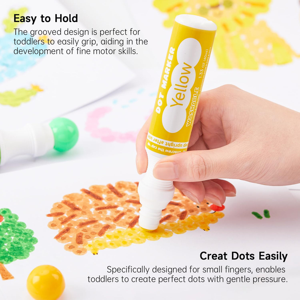 Shuttle Art dot marker pages showing 135 pattern sheets for learning