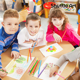 Shuttle Art pre-sharpened pencils ready to use for kids' drawings
