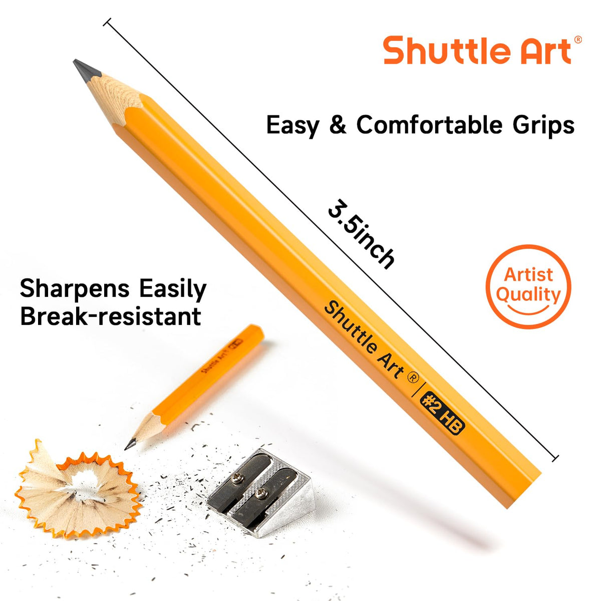 Shuttle Art pre-sharpened pencils ready to write straight from the box.