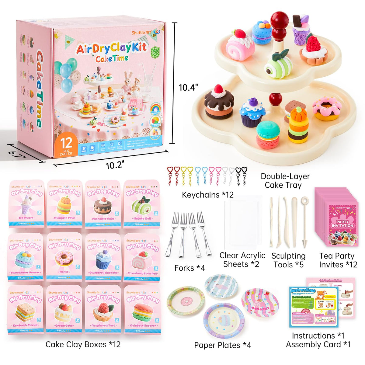 Shuttle Art step-by-step tutorials guiding kids through cake-themed creations.