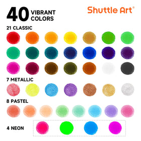 Shuttle Art tempera paint sticks with twist action for mess-free painting