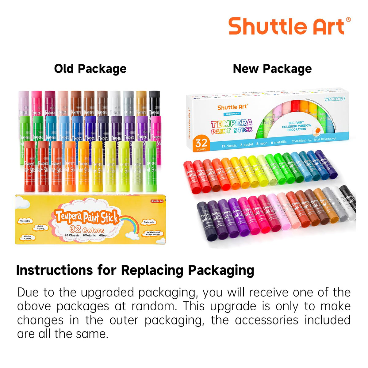 Shuttle Art tempera paint sticks neon colors brighten posters and crafts