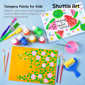 Shuttle Art tempera paints suitable for posters and cardboard.