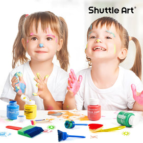 Shuttle Art roller sponges deliver wide strokes for quick backgrounds.