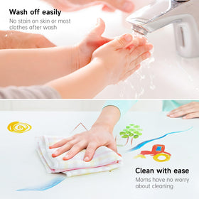 Shuttle Art sponge stampers create playful patterns on paper and surfaces.