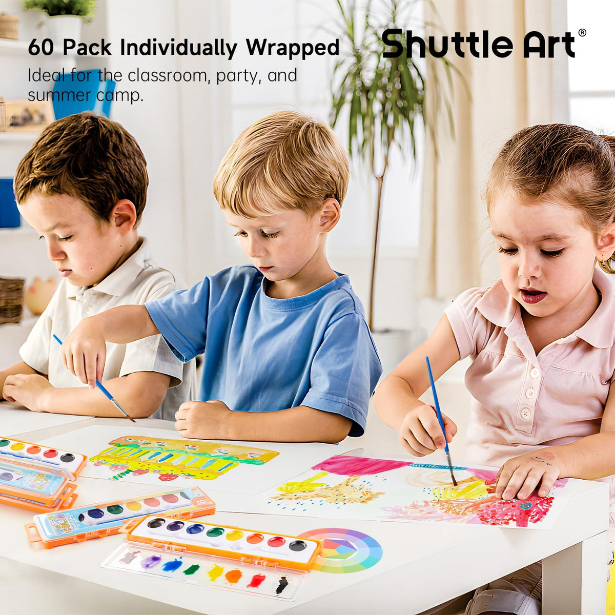 Shuttle Art paints are washable and non-toxic for safe family use