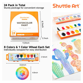 Shuttle Art washable watercolors offer easy clean-up after use.