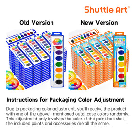 Shuttle Art watercolor eight colors with brush inside case for quick setup