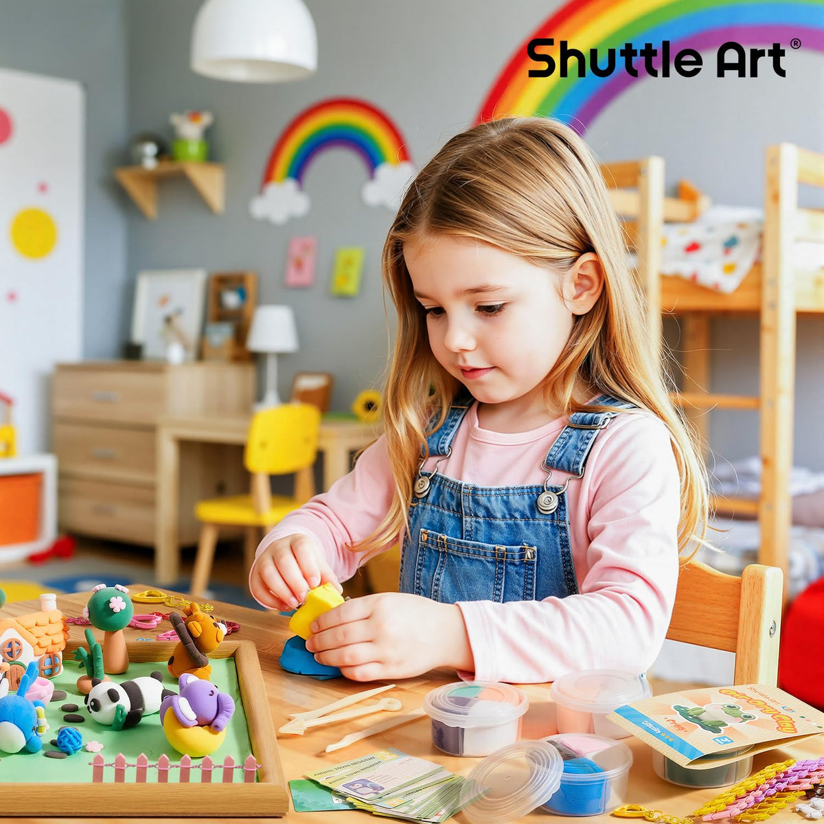 Shuttle Art wooden tray keeps supplies organized during projects