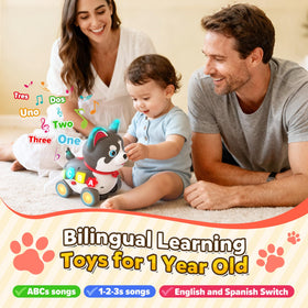 SHXYKZ musical puppy toy in walking mode assisting toddler practice