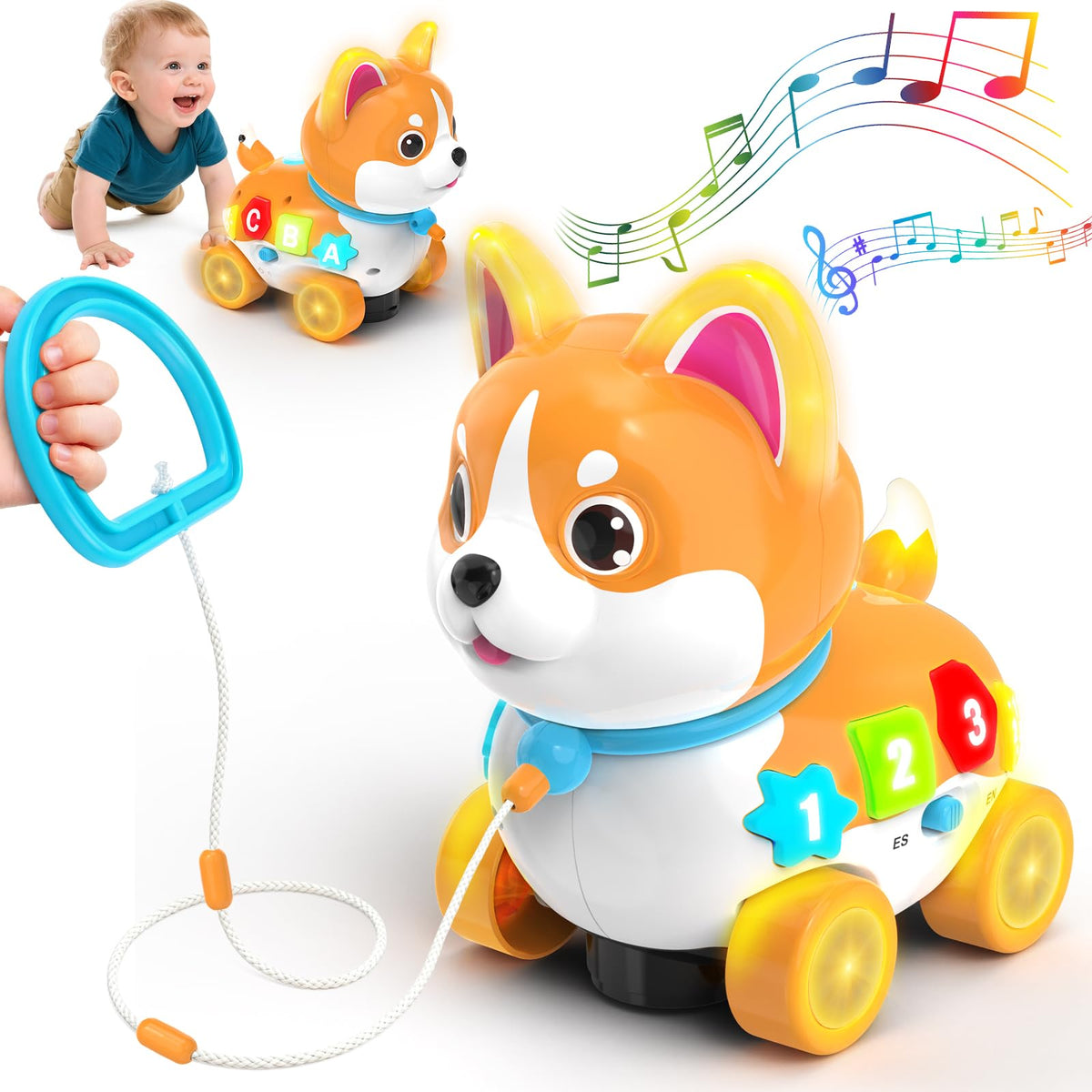 SHXYKZ 3-in-1 Musical Puppy Toy with wheels encourages autonomous exploration