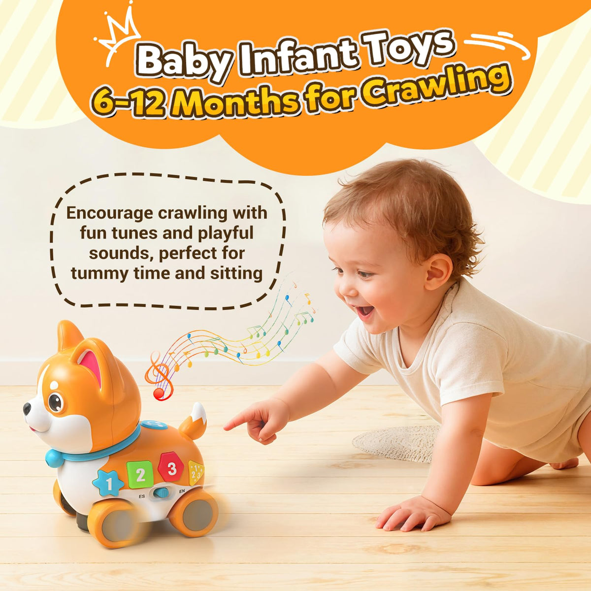 SHXYKZ Puppy toy invites walking play by pulling along the string