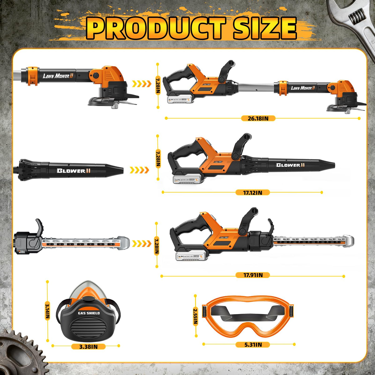 ShyLizard 3-in-1 Tool Set Leaf Blower Toy for pretend yard cleanup.
