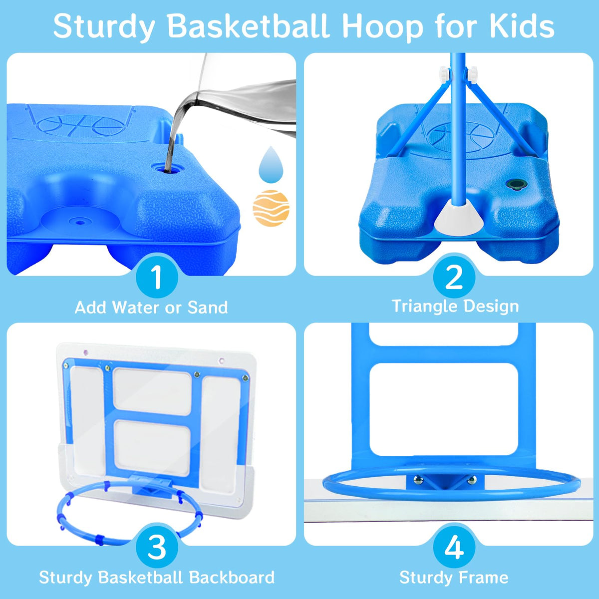ShyLizard adjustable height hoop from 3.5ft to 6.2ft