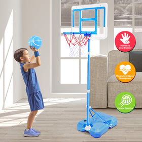 ShyLizard blue hoop in a playful indoor-outdoor scene