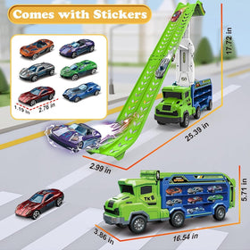 ShyLizard car carrier truck with dual launchers sparks engaging racing play