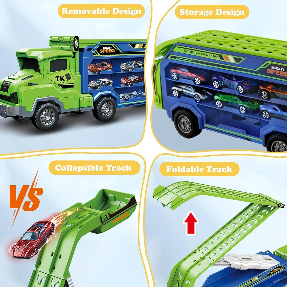 ShyLizard six die-cast cars included for varied race options