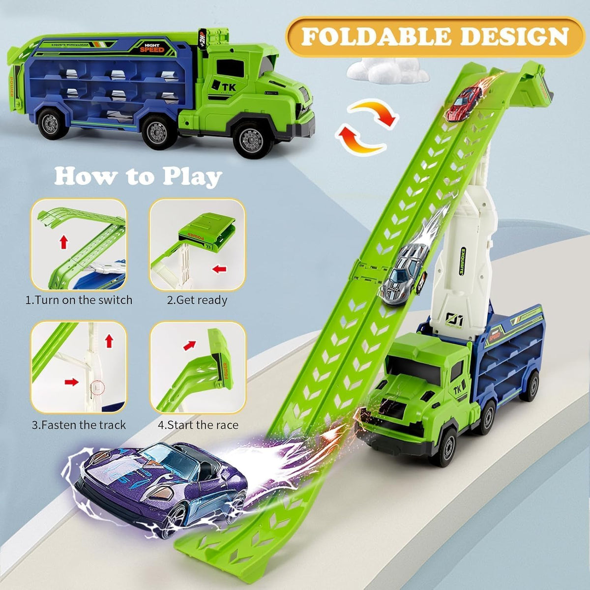 ShyLizard green truck toy set makes a gift-ready option