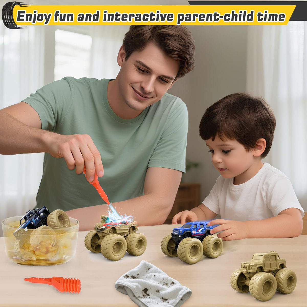 ShyLizard trucks encourage hand-eye coordination through pushing and releasing play.