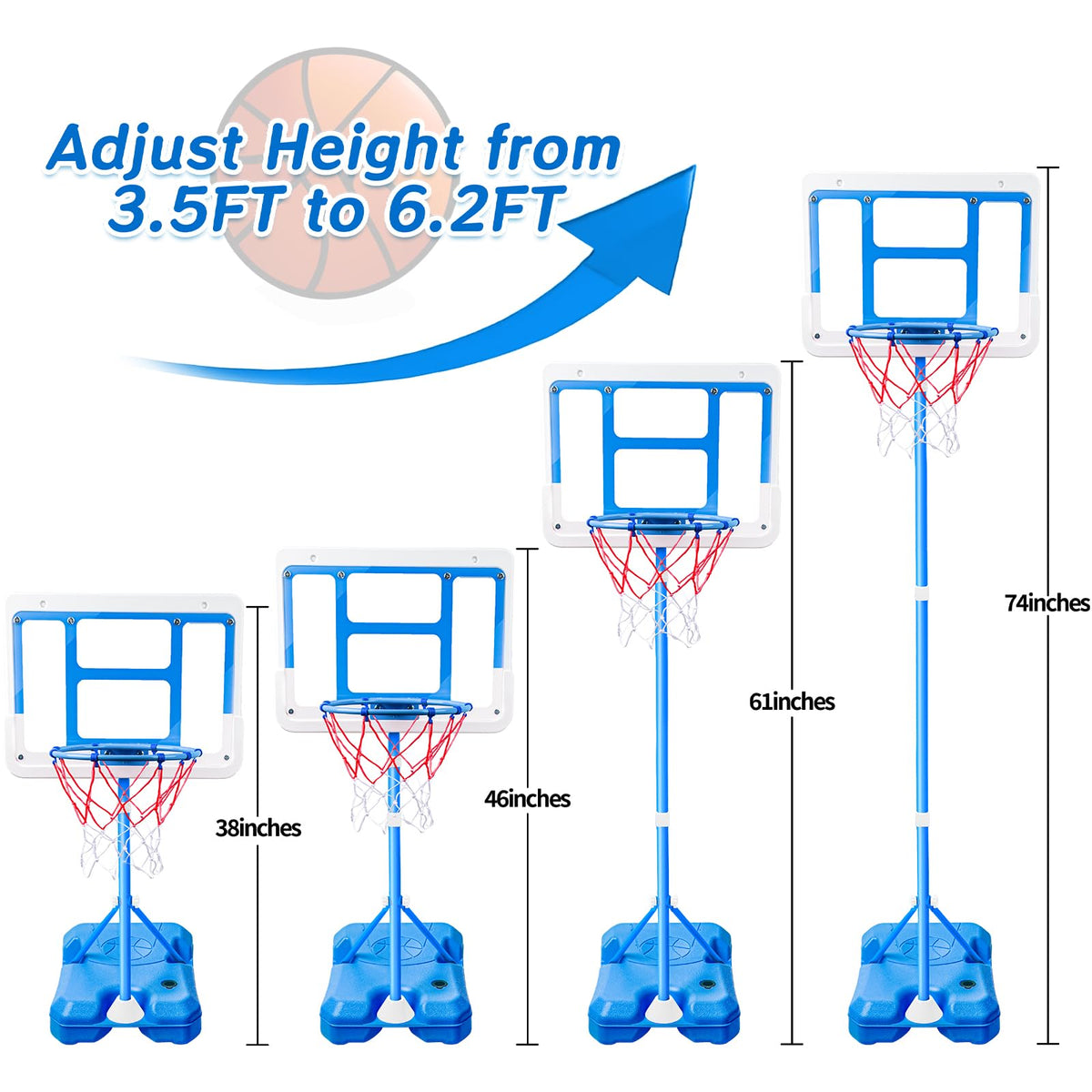 ShyLizard basketball hoop rim and net ready for shots