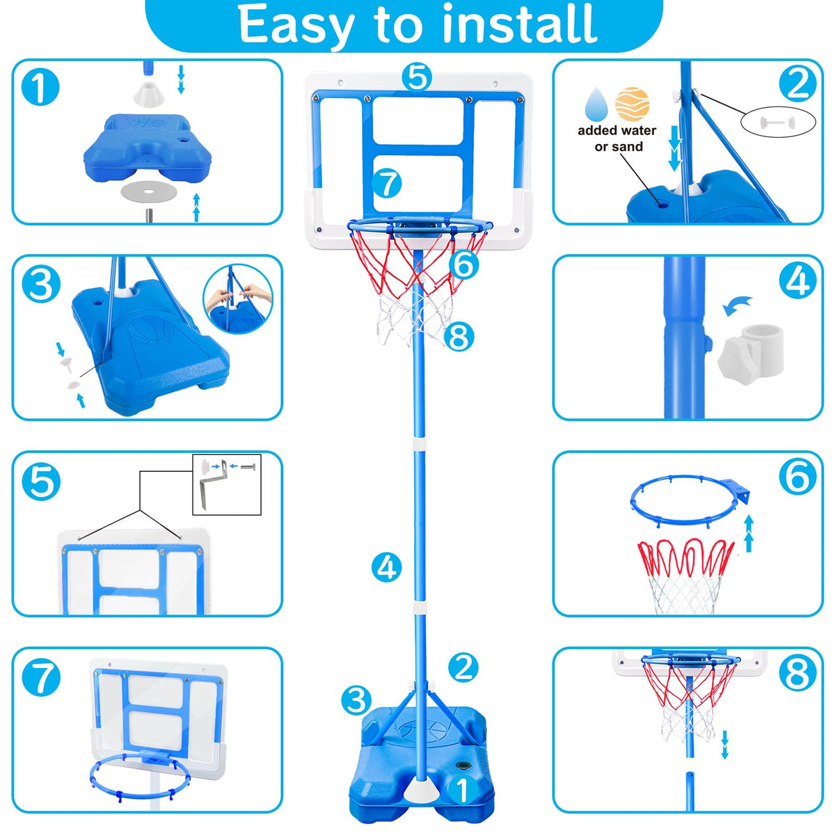 ShyLizard mini basketball set with pump for quick setup